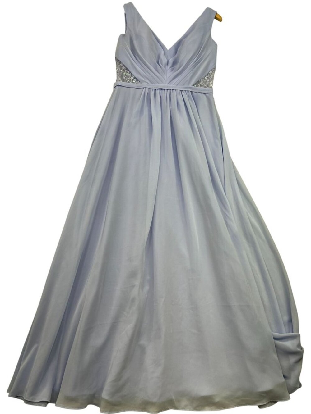 JJ's House Women's Chiffon Pleated Maxi Bridesmaid Dress Sleeveless Periwinkle